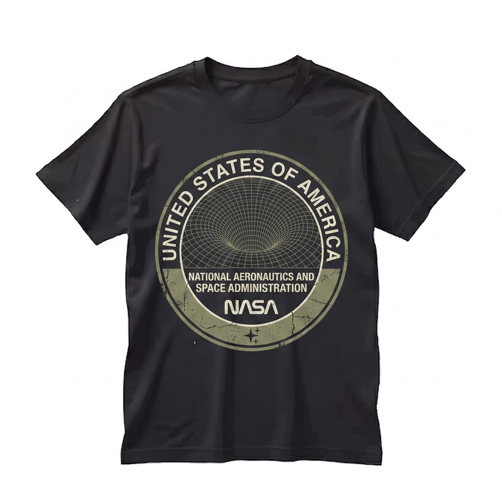 Retro Astronomy Graphic Crewneck, Vintage Double Sided Print Space Exploration Unisex TShirt