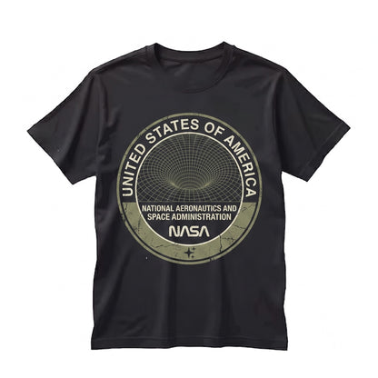 Retro Astronomy Graphic Crewneck, Vintage Double Sided Print Space Exploration Unisex TShirt