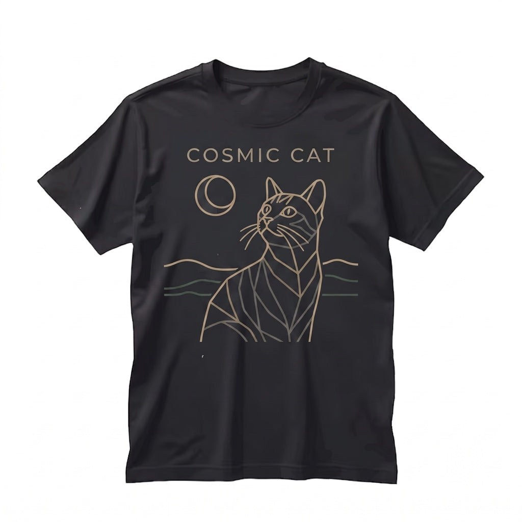 Tabby Cat Howling at Full Moon Vintage 90s Retro Graphic Mom Gift Unisex TShirt
