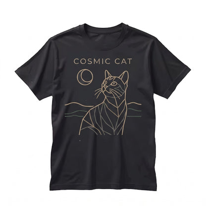 Tabby Cat Howling at Full Moon Vintage 90s Retro Graphic Mom Gift Unisex TShirt
