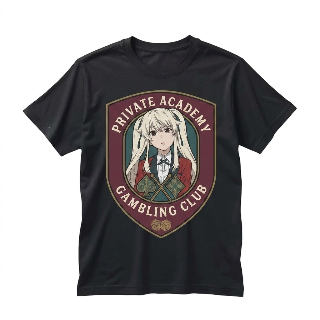 Yumeko Compulsive Gambler Manga Waifu Graphic Japanese Anime Aesthetic Cotton Apparel Unisex TShirt
