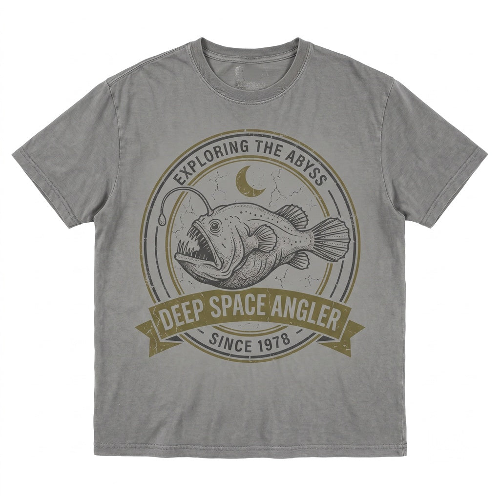 Three Anglerfish Moon Deep Sea Ocean Animal Graphic Marine Biology Weird Biologist Gift Apparel Unisex TShirt