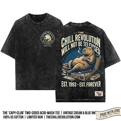 Capybara Smoking Vintage Funny Lover Gift Smoker Cigarette Animal Unisex Wash T-Shirt