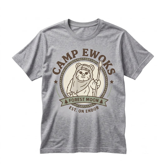 Camp Ewoks Floral Graphic Protect Our Forest Endor National Park Where Everyone Is Family Vintage Sci-Fi Unisex TShirt