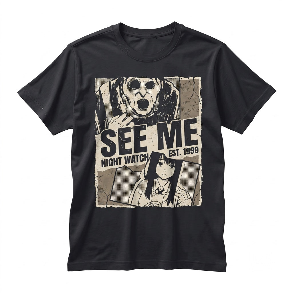 Aesthetic Anime Horror Girl Japanese Streetwear Alt Harajuku Vintage Graphic Unisex TShirt
