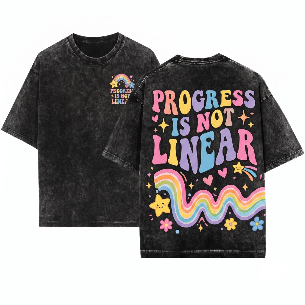 Inspirational Teacher Rainbow Graphic Every Step Forward Matters Positive Growth Mindset Classroom Gift Unisex Wash T-Shirt