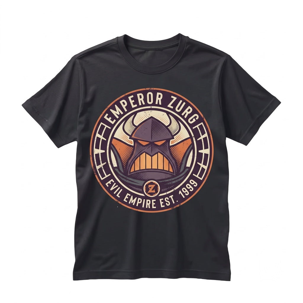 Oversized Emperor Zurg Villain Graphic Apparel, Space Ranger Nemesis Retro Purple Cotton Top, Unisex TShirt