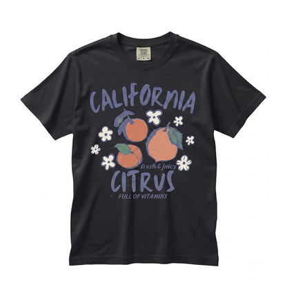 California Citrus Lemon Orange Graphic Fruit Print Retro Summer Apparel Unisex TShirt