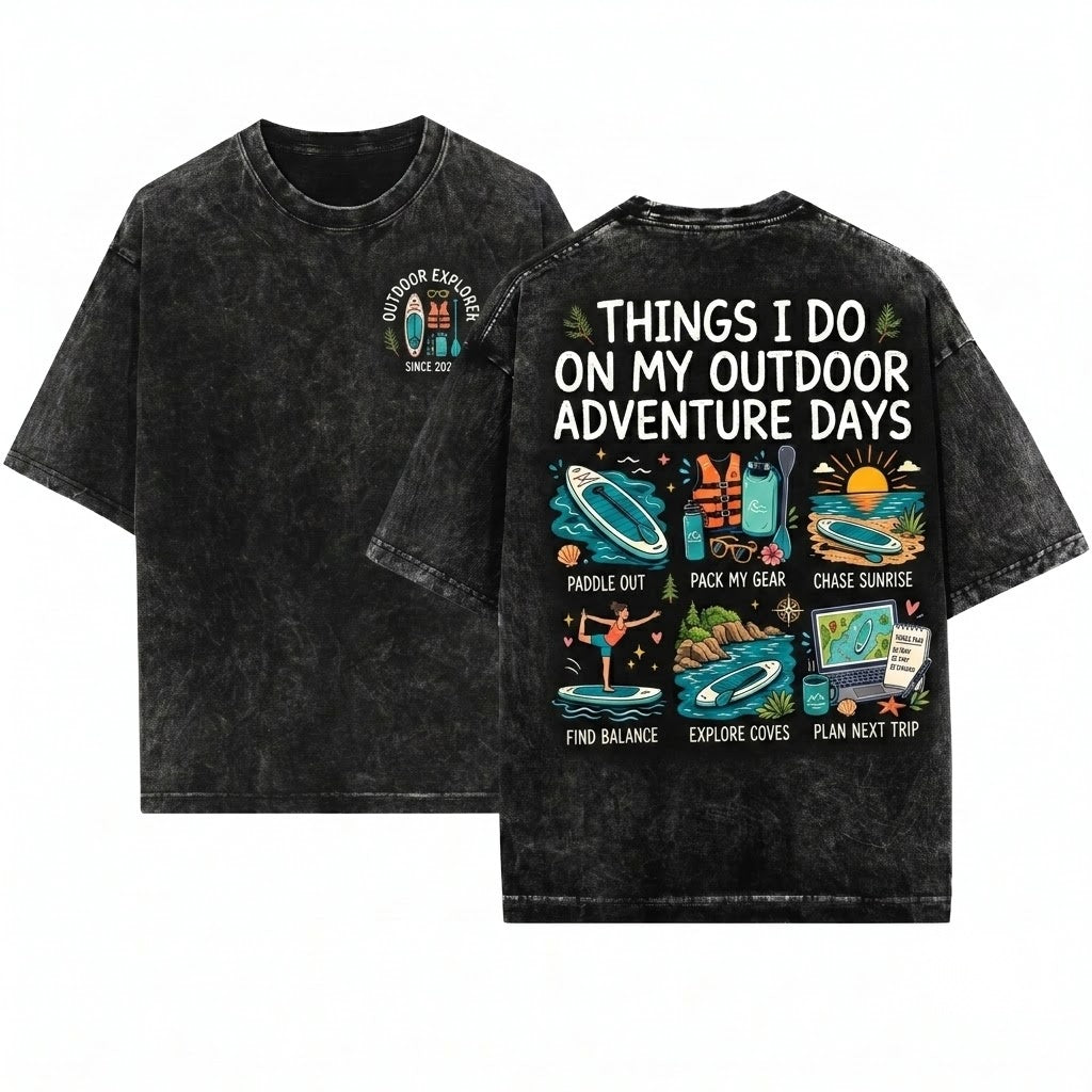 Things I Do In My Spare Time Stand Up Paddle Board Lover Outdoor Adventure Watersports Gift Unisex Wash T-Shirt