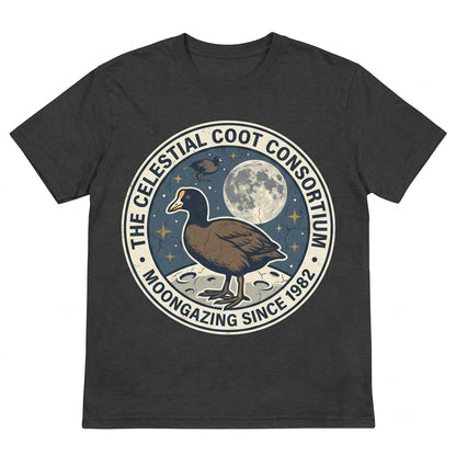 Three American Coot Moon Funny 90s Vintage Retro Water Bird Ironic Parody Aesthetic Gift Unisex TShirt