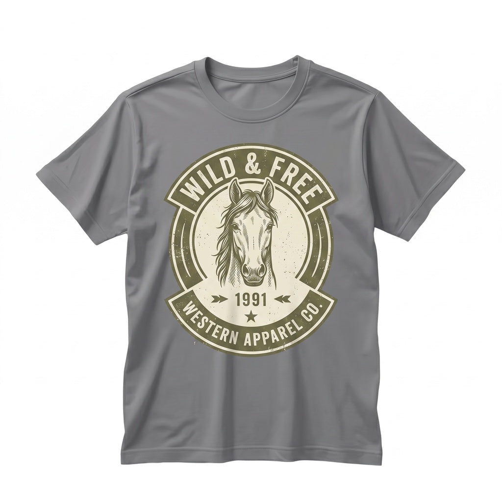 Minimalist Cute Wild Horse Graphic Lover Gift for Children Unisex TShirt