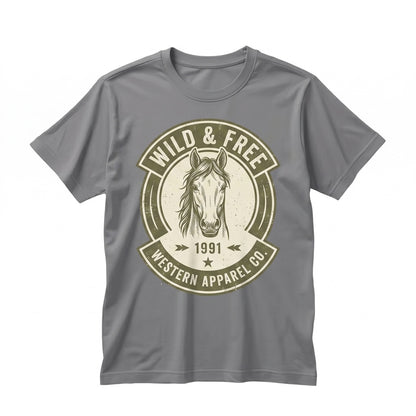 Minimalist Cute Wild Horse Graphic Lover Gift for Children Unisex TShirt