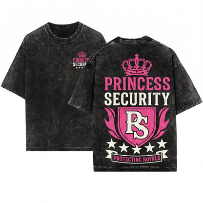 Funny Princess Security Dad Birthday Party Gift Unisex Wash T-Shirt