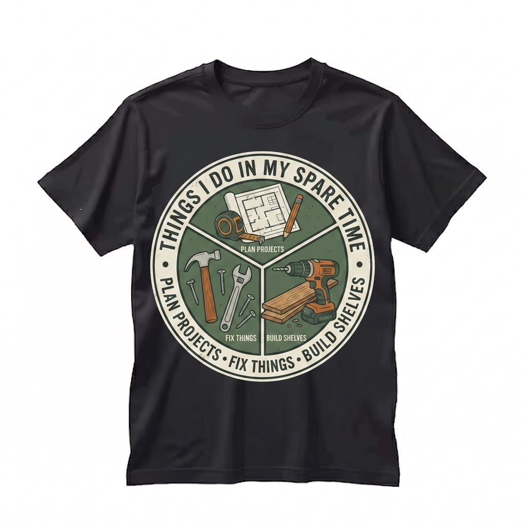 Things I Do In My Spare Time Funny Handyman DIY Enthusiast Gift Home Improvement Project Humor Dad Unisex TShirt