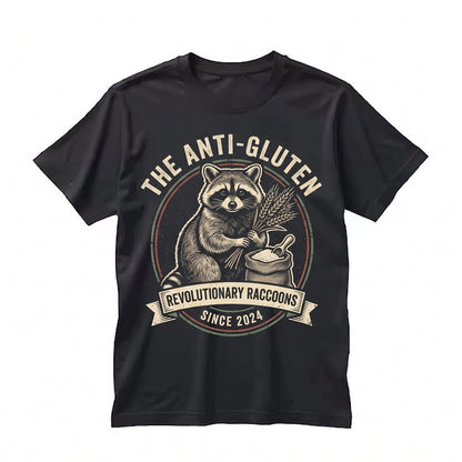 I Refuse To Tolerate Gluten Raccoon Funny Celiac Awareness Graphic Apparel Unisex TShirt