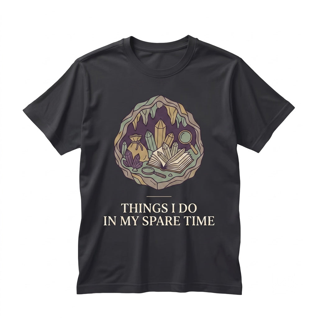 Crystal Lover Things I Do Graphic Witchy Rockhound Mineral Collector Unisex TShirt