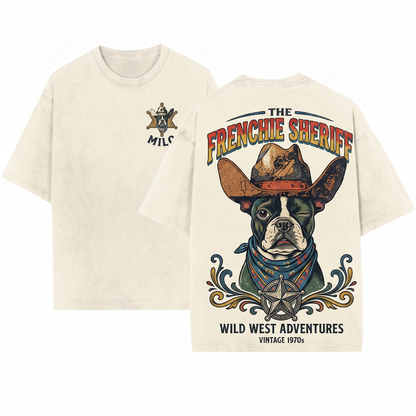 Custom Boston Terrier Cowboy Fun Dog Name Add Lovers Unique Gift Unisex Heavyweight Garment-Dyed T-Shirt