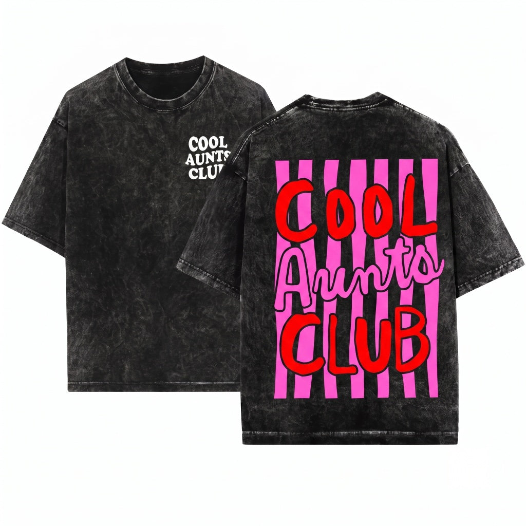 Cool Trendy Striped Design Aunt Club Life Mothers Day Gift Unisex Wash T-Shirt