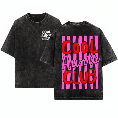 Cool Trendy Striped Design Aunt Club Life Mothers Day Gift Unisex Wash T-Shirt