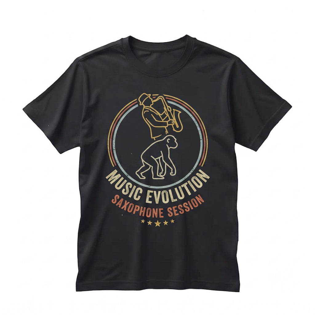 Funny Saxophone Evolution Graphic Band Musician Instrument Player Jazz Gift Humor Apparel Unisex TShirt