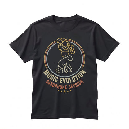 Funny Saxophone Evolution Graphic Band Musician Instrument Player Jazz Gift Humor Apparel Unisex TShirt