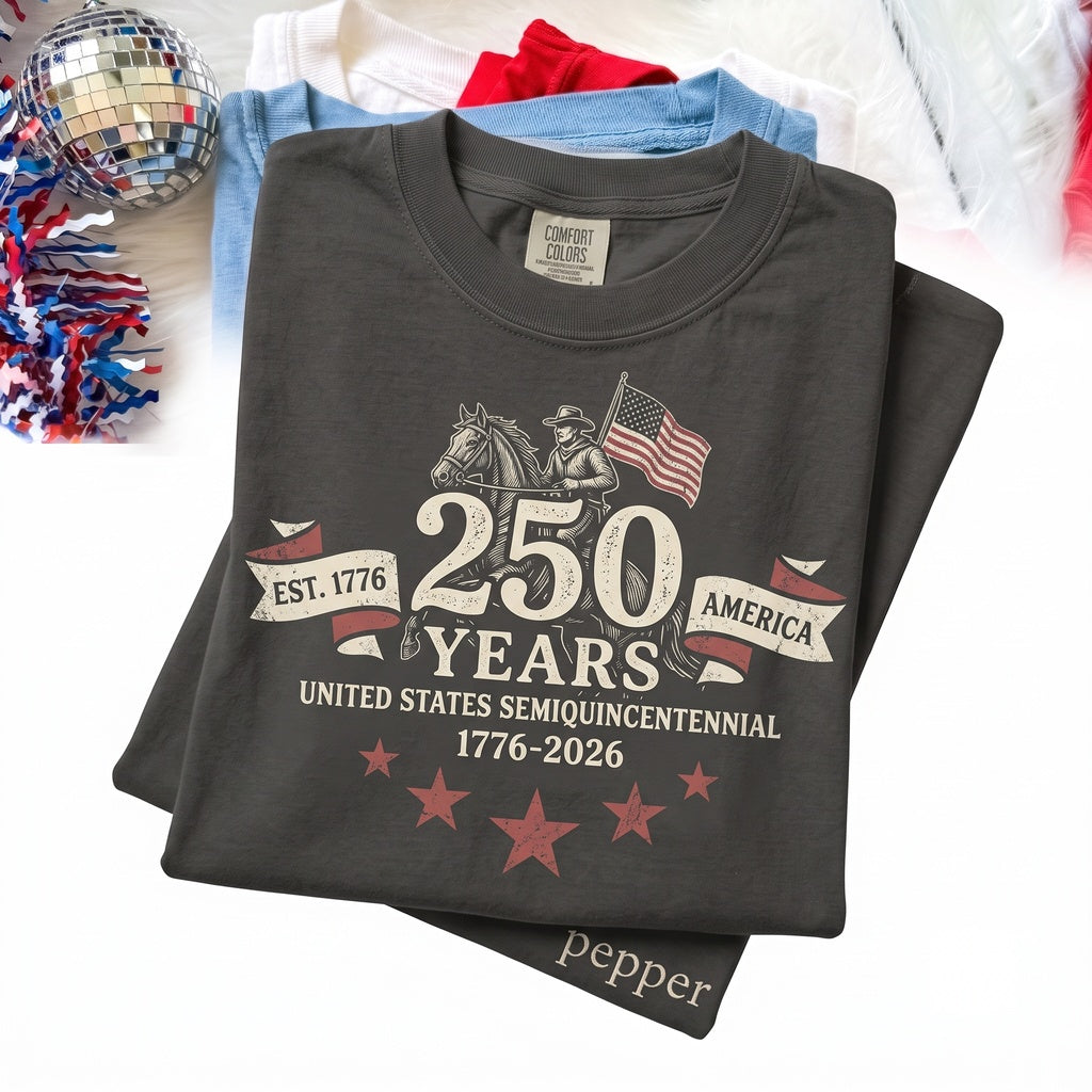 Vintage 4th of July 250th America Patriotic Western Cowboy Rider Gift Unisex TShirt