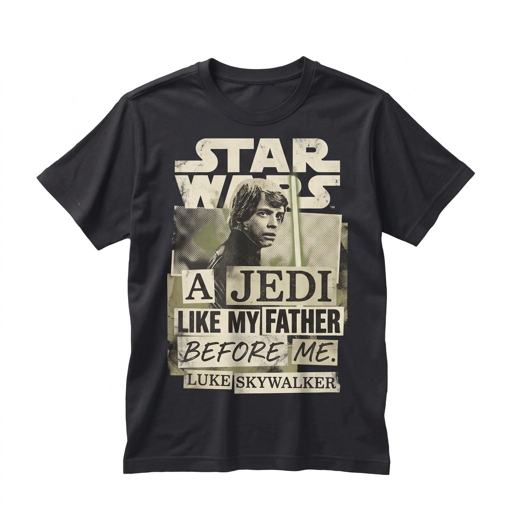 Vintage Sci-Fi Jedi Knight Graphic Apparel, Retro Galactic Luke Skywalker May 4th Fan Merch Top, Unisex TShirt
