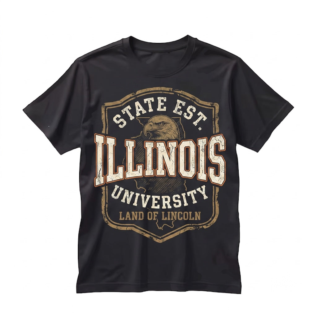 Illinois Fighting Illini Game Day Crewneck Sweatshirt Orange Navy Sport Fan Apparel Cotton Blend Unisex TShirt