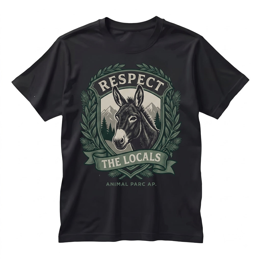 Respect The Locals Funny Donkey Graphic Farmer Lover Support Owner Gift Unisex TShirt