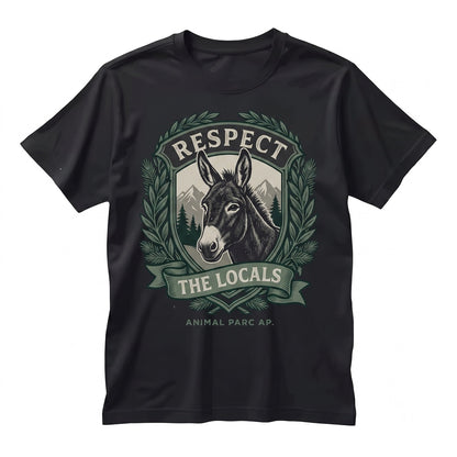 Respect The Locals Funny Donkey Graphic Farmer Lover Support Owner Gift Unisex TShirt