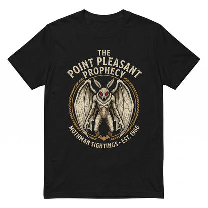 Gothic Mothman Cryptid Dark Fantasy Horror Paranormal Monster Red Letter Unisex TShirt