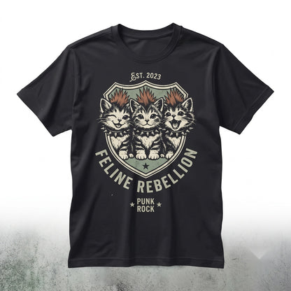 Punk Rock Heavy Metal Mohawk Cat Lover Alternative Edgy Kitten Graphic Unisex TShirt