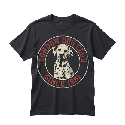 Oversized Spotted Puppy Graphic Dog Breed Character Novelty Apparel Unisex TShirt
