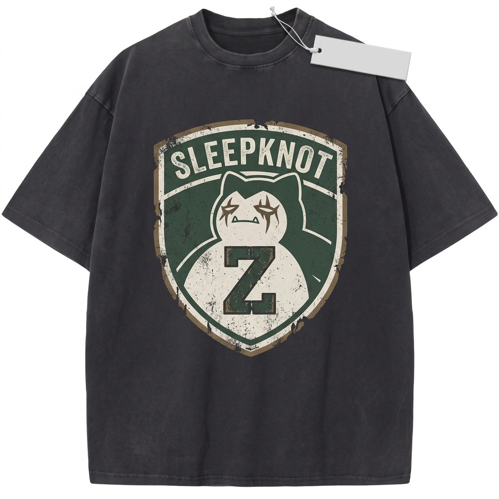 Vintage Heavy Metal Sleeping Monster Graphic Acid Washed Retro Anime Gamer Gift Unisex TShirt