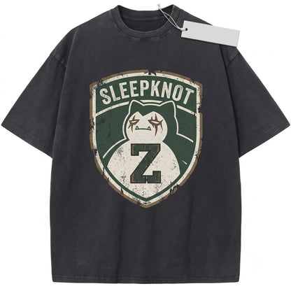 Vintage Heavy Metal Sleeping Monster Graphic Acid Washed Retro Anime Gamer Gift Unisex TShirt