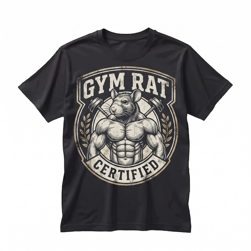 Certified Gym Rat Vintage 90s Retro Graphic Meme Pump Cover Funny Lifting Lovers Gift Unisex TShirt