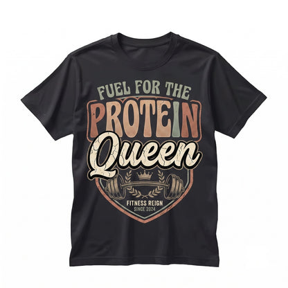 Protein Queen Retro Fitness Groovy Gym Workout Graphic Apparel Unisex TShirt