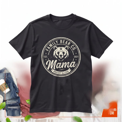 Matching Family Bear Auntie Gigi Mama Papa Graphic Cotton Apparel Unisex TShirt