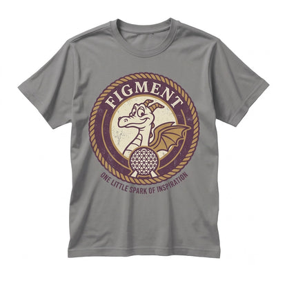 Oversized Figment Front Back Print One Little Spark Epcot Theme Park Graphic Unisex TShirt