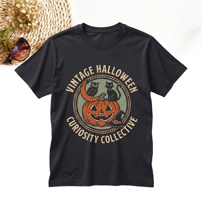 Retro Vintage Jack-o-Lantern Pumpkin Crewneck Sweater Fall Graphic Pullover Unisex TShirt