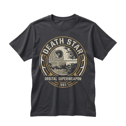 Vintage 1977 Sci-Fi Space Station Graphic Oversized Galaxy Trip Cotton Apparel, Novelty Movie Fan Unisex TShirt