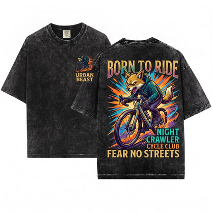 Speedy Cycling Wolf Road Bike Enthusiast Graphic Biker Gift Unisex Wash T-Shirt