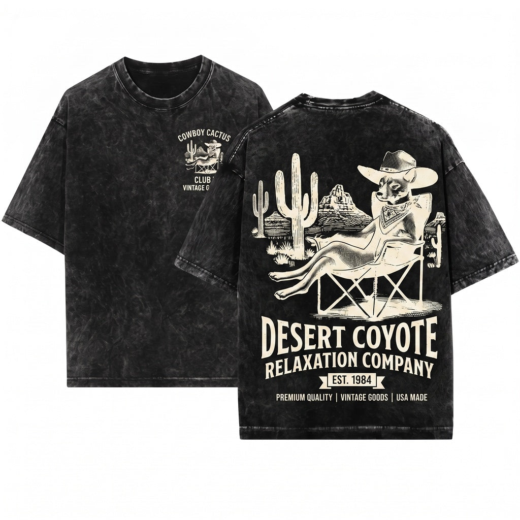 Vintage Basenji Western Cowboy Retro Desert Dog Chill Gift for Mom Dad Lovers Unisex Wash T-Shirt