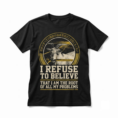 I Refuse To Believe Funny Sarcastic Farm Animal Goat Unisex TShirt