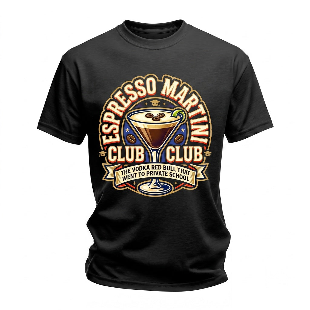 Espresso Martini Cocktail Club Tini Time Retro Unisex TShirt