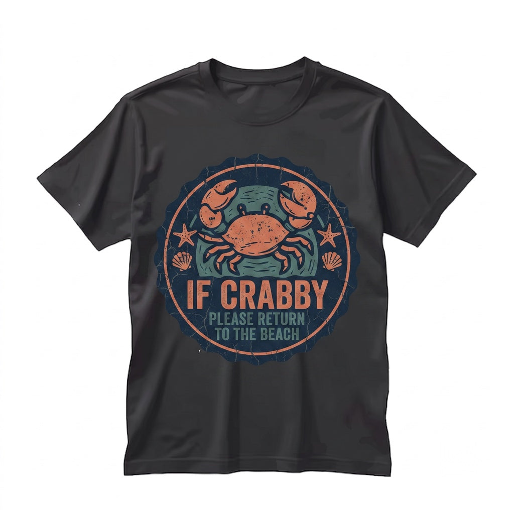 If Crabby Return To Beach Graphic Blue Striped Summer Vacation Unisex TShirt