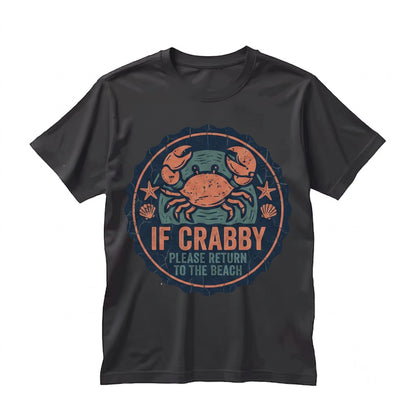 If Crabby Return To Beach Graphic Blue Striped Summer Vacation Unisex TShirt