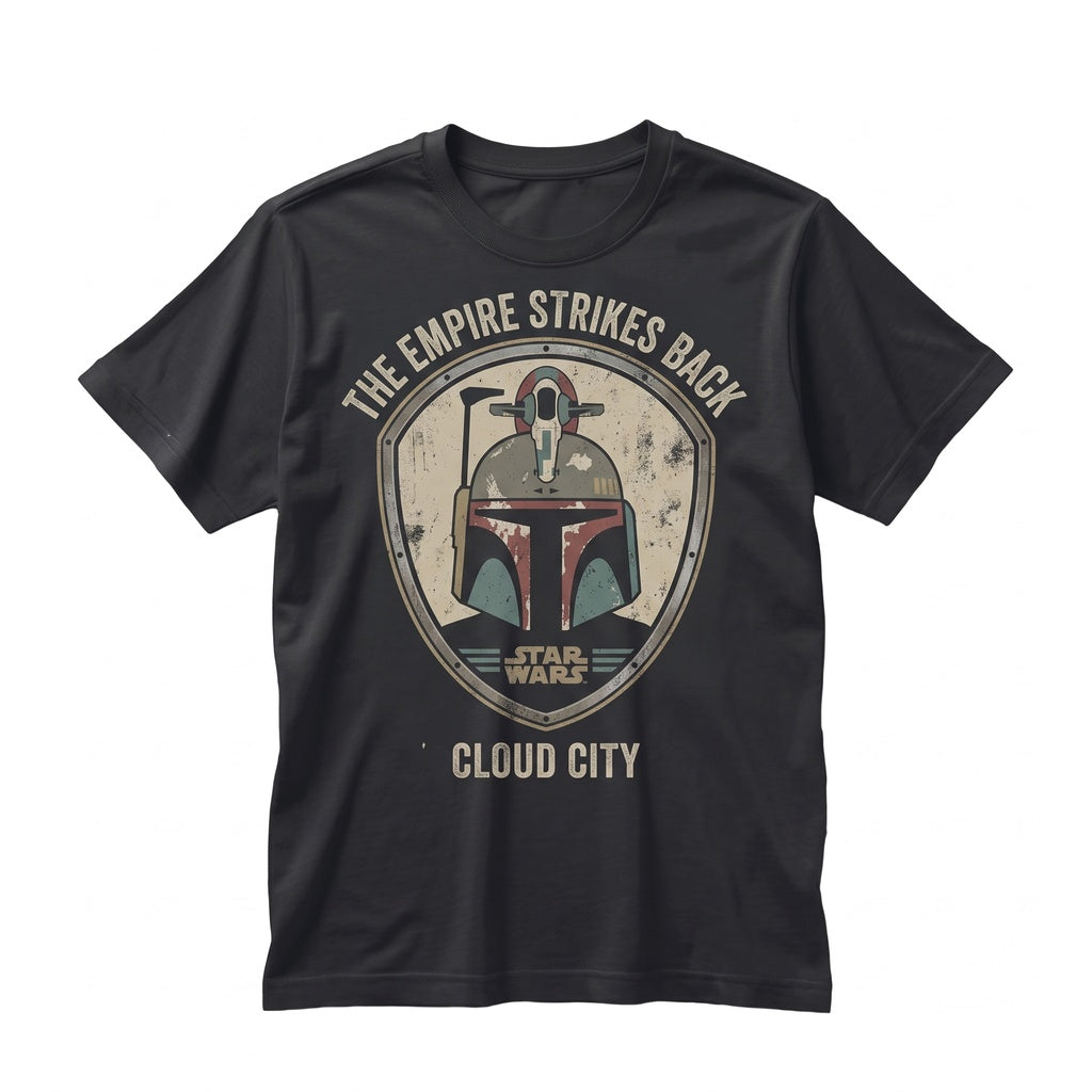 Vintage Sci-Fi Empire Movie Poster Graphic Cloud City Galactic Villain Fan Apparel, Unisex TShirt