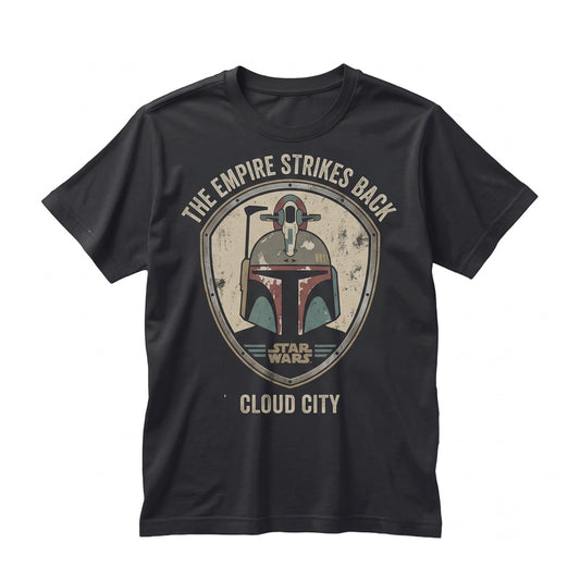 Vintage Sci-Fi Empire Movie Poster Graphic Cloud City Galactic Villain Fan Apparel, Unisex TShirt