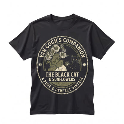 Funny Van Gogh Black Cat Art Meme Kitty Lover Gift Graphic Unisex TShirt